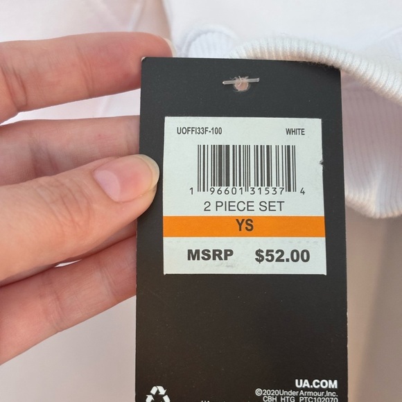 NWT Under Armour White Hoodie with Blue and Green Logo Youth Small - Picture 8 of 13